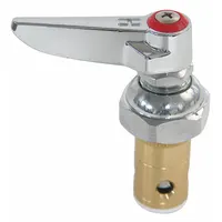 Handle: T&S Brass, Lever Handle, Use with Hot Water Temp, Brass, Chrome Finish, Handle Stem (MPN 50-2063H)