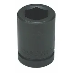 SAE 6-point deep impact socket with 1" drive and 4" socket size. Black oxide finish. For heavy-duty fastening and loosening of large nuts and bolts using impact tools in industrial and automotive applications.
