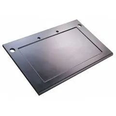 Epoxy work surface for laboratory fume hoods, dished and contoured to match the interior liner of Protector XStream hoods. Measures 8 ft long by 1 1/4 in thick, with a cup sink cut-out at the right rear. Designed to contain spills and provide a seamless fit within the hood.