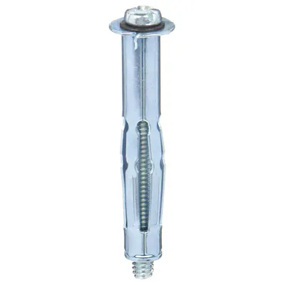 OEM Wall Anchor: 1/4 in Dia, 3 in Overall Lg, 1/4" Thread Size, Steel, Plain - Removable Sleeve Anchors