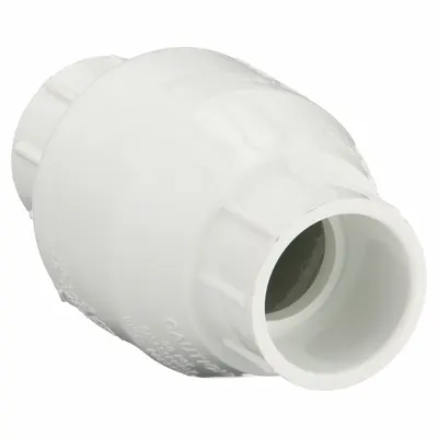 NDS Swing Check Valve: Swing, Inline Valve Body, 1 1/4 in Pipe Size, IPS x IPS - PVC Inline Swing Check Valves