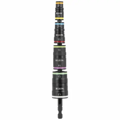 KLEIN TOOLS Nutsetter Set: 1/4 in Drive Size, Small Set (0-50 pieces) Set Size, 5 Pieces - Flip Socket Sets
