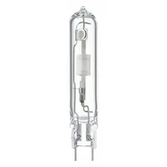 This 39.1 W metal halide HID lamp features a T14 shape and a 2-pin G8.5 base, operating at 96V with a 3000K color temperature. It is suitable for accent or display lighting in commercial spaces such as retail and hospitality, with a universal burning position for flexible fixture orientation.