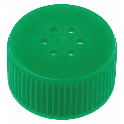 CELLTREAT Cap: 22 mm Dia, Green, HDPE, Unlined, 17-11 mm Screw Closure Size, Narrow Mouth Size - Screw On Caps