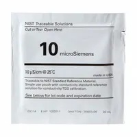 OAKTON Conductivity Calibration Solution: ACS, 20 mL Volume, Liquid, 10 microsiemens, Foil, 20 (MPN WD-35653-09)
