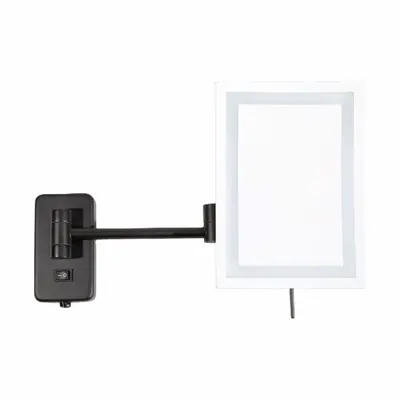 SEE ALL INDUSTRIES Makeup Mirror: Rectangular, Glass, 13 in Overall Ht, 11 in Overall Wd, 3 in Overall Dp - Makeup Mirrors