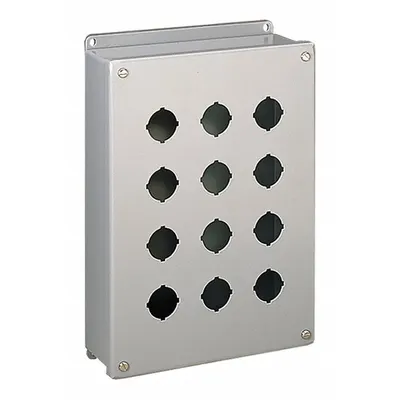 HOFFMAN Push Button Enclosure: 30mm, 4 Holes, 304 Stainless Steel - Enclosures for 30mm Operators