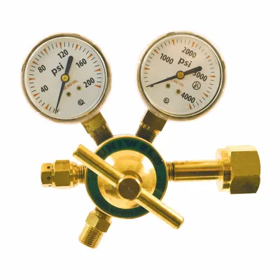 UNIWELD Regulator LD 1-Stage Oxy CGA540: Single Stage, CGA 540 Inlet, 9/16"-18 M RH Outlet - Air & Inert Gas Regulators