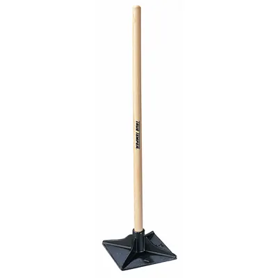TRUE TEMPER Dirt Tamper: Steel Blade, 8 in Wd, 8 in Blade, Wood Handle, 42 in Lg - Hand Tampers