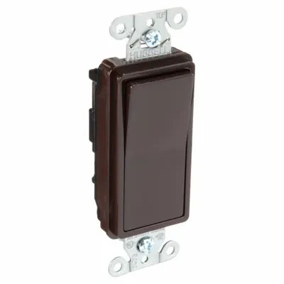 BRYANT Wall Switch: Rocker Switch, 3-Way, Maintained, Brown, 120/277V AC - Rocker Wall Switches