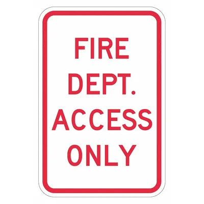 LYLE Reflective Fire Connection Sign: Aluminum, Mounting Holes Sign Mounting - Fire Dept. Access Only Signs