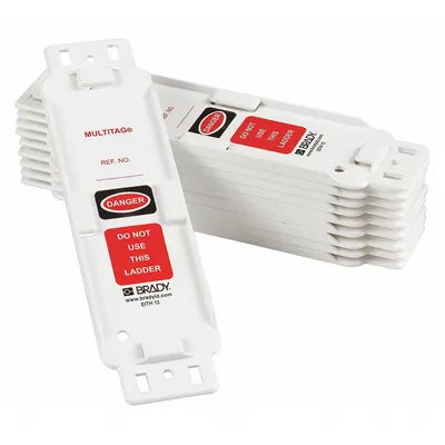 BRADY Laddertag(TM) Holder: Laddertag, Do Not Remove Tag, Plastic, Write-On Surface - Safety