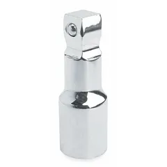 This chrome flex and wobble hand socket extension has a 3/8 in output drive size and 6 in overall length. It is used to access fasteners in tight or offset positions where a straight extension cannot reach.