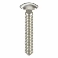 Carriage Bolt: Square Neck, #10-24 Thread Size, 1 1/4 in lg, Stainless Steel, 18-8, Plain, 25 PK (MPN ZBOLT-4957)