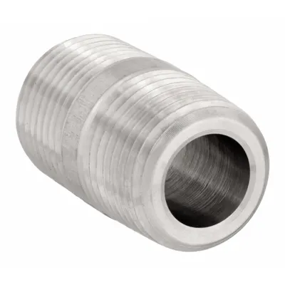 PARKER Pipe Nipple: 316 Stainless Steel, 1/4 in, 1 1/8 in Lg, Threaded on Both Ends - Instrumentation Fully Threaded High Pressure Pipe Nipples