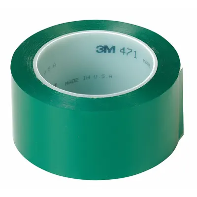 3M Floor Marking Tape: Gen Purpose, Solid, Green, 3 in x 108 ft, 5.2 mil Tape Thick - General Purpose Floor Marking Tape