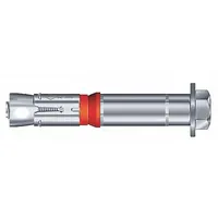 Steel wedge anchor with M6 thread and 10 mm diameter, 77 mm overall length. Zinc-plated finish. Supplied in a 10-pack. Used for fastening into solid base materials such as concrete or masonry for structural attachments and machinery mounting