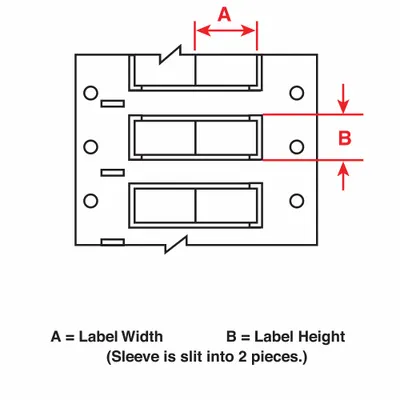 BRADY Sleeve Label: 1/2 in x 3/4 in, Polyolefin, Black (Matte) - Brady Precut Sleeve Label Rolls