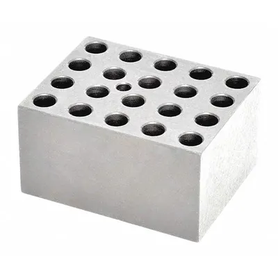 OHAUS Modular Block: Anodized Aluminum, 1 7/8 in Overall Wd, 2 3/4 in Overall Lg - Dry Bath Blocks