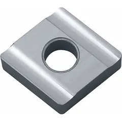This diamond indexable turning insert is used for precision machining of non-ferrous materials, composites, and abrasive alloys. It is suitable for turning, facing, and profiling operations in finishing applications, providing consistent performance.