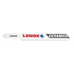 This LENOX jigsaw blade features a carbide grit edge for cutting tile, masonry, acrylic, and thin metal. The T-shank design fits most jigsaws. Sold in a 5-piece pack.