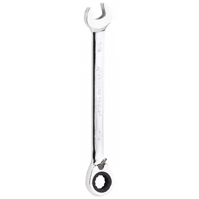 JONARD TOOLS Combination Wrench: Alloy Steel, Chrome, 7/16 in Head Size, 6 1/2 in Overall Lg - SAE 12-Point Ratcheting Combination Wrenches