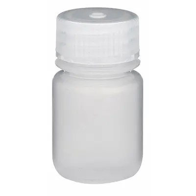GLOBE SCIENTIFIC Sampling Bottle: Polypropylene, 30 mL, 1 fl oz, Closure Included, Natural - Polypropylene Wide Mouth Round Lab Bottles