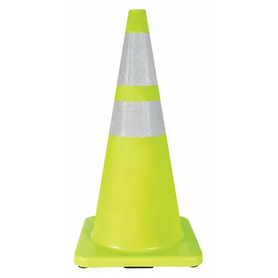 OEM Traffic Cone with Bands: 28 in Cone Ht, Green, High-Intensity Prismatic - Traffic Cones for Non-Roadway Use