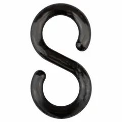 S-Hook for Plastic Chain Barrier, Black, 2 3/10 in L x 1 1/8 in W