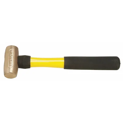 AMERICAN Bronze Mallet: Fiberglass Handle, Textured Grip, 1 1/2 lb Head Wt, 1 1/4 in Dia - Bronze Mallets