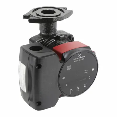 Grundfos Circulating Pump: 1/8 hp HP, 115V AC, Cast Iron, 3, 8 gpm, 19 ft Max. Head - Intelligent Inline Circulator Pumps