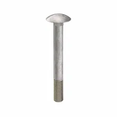 18-8 stainless steel carriage bolt with square neck, 1/2"-13 thread size, 4 1/2 in length, plain finish. Sold in packs of 10. The square neck prevents rotation during tightening, suitable for fastening metal to wood or metal to metal in industrial assemblies such as conveyor guards, machine frames, and structural supports.