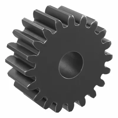 KHK GEARS Hubless Spur Gear: Module m 2, 20 Teeth, 12 mm Bore Dia, Black Oxide Coated Carbon Steel - Hubless Metric Spur Gears