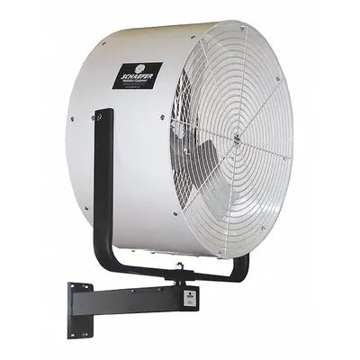 SCHAEFER Mounted Fan: 36 in Blade Dia, 115/230V AC, 1/2 hp Motor HP, Wall Mount - Standard Industrial Wall-Mount Fans