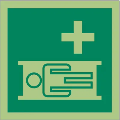IMO (International Maritime Organization) Safety Sign: Vinyl, Adhesive Sign Mounting - Square Stretcher Symbol Signs