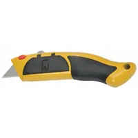ABILITY ONE Utility Knife: 7 in Overall Lg, Steel Std Tip, Rubberized, Metal, Black, Quick-Change (MPN 5110-01-621-7915)