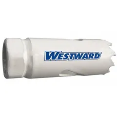 This hole saw is designed for cutting through wood, metal, and plastic. It has a 1-inch diameter, 4/6 teeth per inch, and a maximum cutting depth of 1 1/2 inches. The 1/2"-20 thread size allows attachment to compatible mandrels. Suitable for electrical, plumbing, and general maintenance applications requiring clean holes.