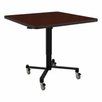 NATIONAL PUBLIC SEATING Café Table: Laminate, Mahogany, 40 1/2 in Overall Ht - Max, 36 in Overall Wd (MPN ACT336PBTMMY)