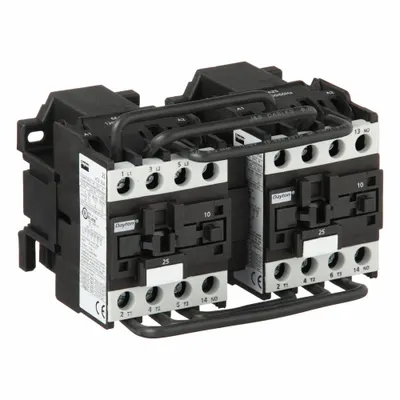 Dayton Magnetic Contactor: Reversing, 3 Poles, 3NO Contacts, 25 A - Reversing IEC Contactors