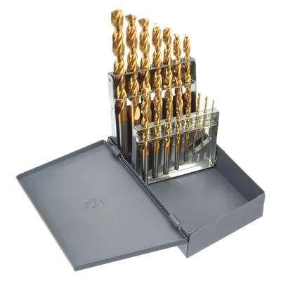 CLE-LINE Jobber Length Drill Bit Set: 15 Pc, 1/16" to 1/2" by 32nds, 135° Split Point - Chip-Clearing High-Speed Steel Jobber-Length Drill Bit Sets