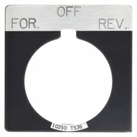 Legend Plate: 30 mm Panel Mounting Size, Square, 1 3/4 in Overall Ht x 1 3/4 in Overall Wd (MPN 10250TS50)