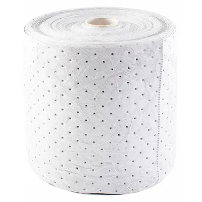 CONDOR Sorbent Roll: Polypropylene, White, 300 ft Roll Lg - Sorbent Rolls