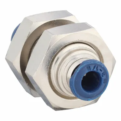 AIGNEP USA Nickel-Plated Brass Tube Fitting, 5 PK, 1 1/32 in Overall Length - Nickel-Plated Brass Tube Fittings