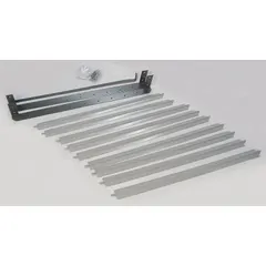 This steel louver with a gray finish is designed for use with hydronic wall and ceiling unit heaters. It directs airflow to improve air distribution and protect the heater core. Overall dimensions are 21-11/16 in height, 23-1/4 in width, and 3-5/8 in depth.