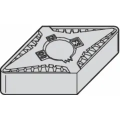 Diamond indexable turning insert for precision machining of non-ferrous materials such as aluminum alloys and plastics. Suitable for high-speed turning operations requiring superior surface finish and wear resistance. Available in geometry variants DNGG332FS and DNGG110408FS.