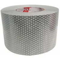 Reflective Tape: Construction/Emergency Vehicles/Utility, White, 4 in Wd, 50 yd Lg, Acrylic (MPN 18736)