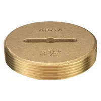 AB&A Cover: 3 1/2 in Overall Dia, 3 1/2 in Overall Ht, Brass, Brass, Brass, Screw-In (MPN 60364)