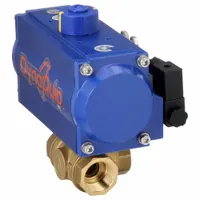 DYNAQUIP CONTROLS Pneumatically Actuated Three-Way Ball Valve: 1 in, Brass, FNPT x FNPT x FNPT (MPN PYHG5AUSR07510A)
