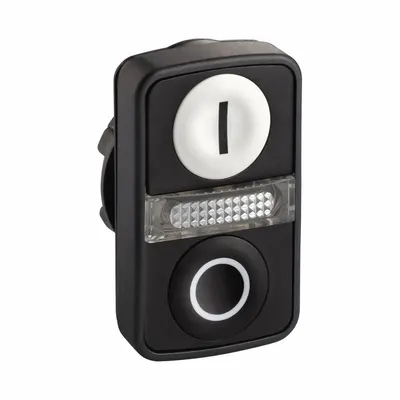 SCHNEIDER Multihead Operator: Illuminated, 3 Button, Flush Profile - Illuminated Multihead Push-Button Operators