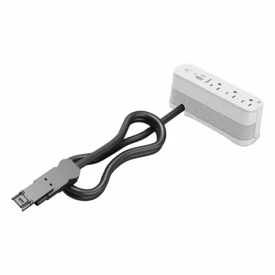 WIREMOLD Furniture Power Outlet: 3 Outlets, 3 ft Cord Lg, White, 5-15R - Furniture Power Strips